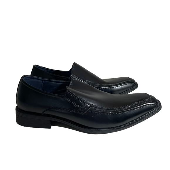 JOSEPH ABBOUD COLLECTION Mens Leather Slip On Loafer Black Size 10 Formal Career - Picture 2 of 8